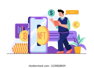 Crypto currency Illustration concept. Flat illustration isolated on white background.