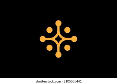 Crypto currency Illustration. Outstanding professional elegant trendy awesome artistic gold color blockchain icon logo. Blockchain Logo Template. Hexagon Shape Technology Vector Design.