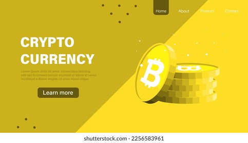 Crypto currency landing page or banner