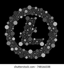 Crypto currency. Logo lite coin on a black background
