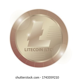 Crypto currency logo silver coin: Litecoin. Electronic currency. Digital coin, icon