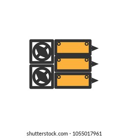 crypto currency miner icon vector