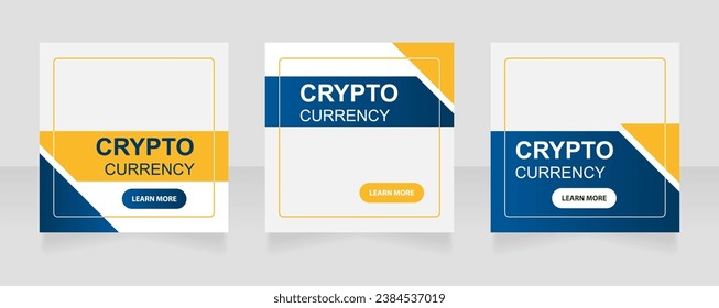 Crypto currency mining technology web banner design template. Vector flyer with text space. Advertising placard with customized copyspace. Printable poster for advertising. Arial font used