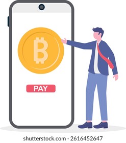Crypto currency Payment concepts style illustration.

