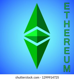 
Crypto currency sign with an inscription on a blue background