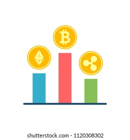 Crypto Currency Stock Flat Vector Icon. Isolated on White Background. Trendy Flat Style.