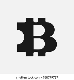 Crypto currency symbol. Bitcoin sign icon.  Vector illustration. Eps 10.