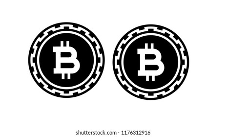 Crypto currency symbol and coin image for using in web projects or mobile applications which is known as bitcoin. Isolated vector illustration bitcoin icon for the internet