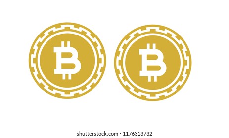 Crypto currency symbol and coin image for using in web projects or mobile applications which is known as bitcoin. Isolated vector illustration bitcoin icon for the internet