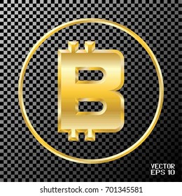 Crypto Currency Symbol. Digital technology. Bitcoin Sign for Internet Money. Vector Illustration