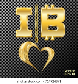 Crypto Currency Symbol. Digital technology. Bitcoin Sign for Internet Money. Vector Illustration