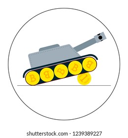 crypto currency tank theme vectoral illustration