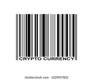 Crypto currency text and barcode icon