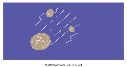 Crypto Currency Tor, TOR Token conceptual web banner template. Blockchain technology digital currency background