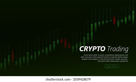 crypto currency trading. Cryptocurrency trading strategy. Graphic diagram and cryptocurrency isolated on dark black background. vector illustration