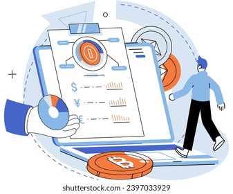 Ilustración del vector de divisa criptográfica. La adopción de monedas criptográficas fomenta la inclusión financiera y el acceso a los mercados globales Las monedas virtuales ofrecen alternativas descentralizadas y eficientes