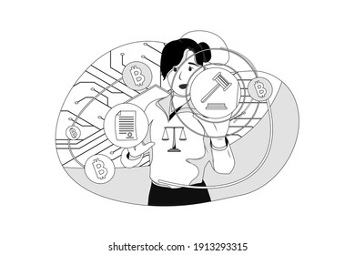 Crypto Currency Vector Illustration concept. Flat illustration isolated on white background.