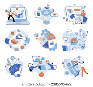 Crypto currency vector illustration. The integration crypto currencies in daily life simplifies financial transactions and record keeping Crypto currencies are reshaping way we perceive and utilize svg