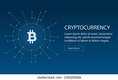 Crypto currency website header design and concept.