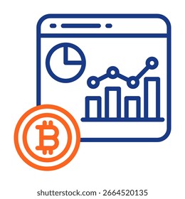 Ilustración vectorial de color de icono de tablero de criptomonedas