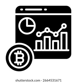 Crypto Dashboard Symbol Glyphe Vektorgrafik