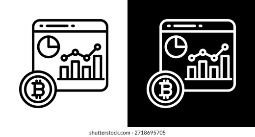 Crypto Dashboard Icon Of Line Black And White Style