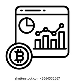 Ilustración vectorial de línea de iconos de tablero de criptomonedas