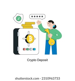 Crypto Deposit Flat Style Design Vektorgrafik. Stockillustration