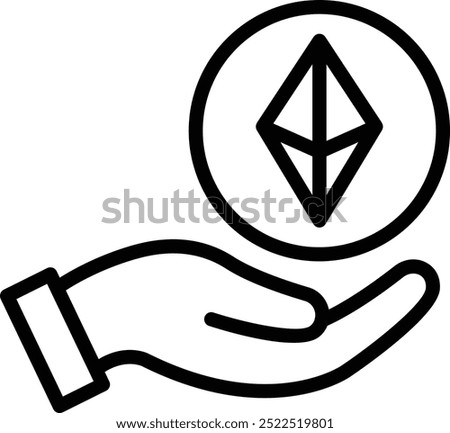 Crypto Deposit Icon or Illustration for Representing Cryptocurrency Fund Transfer