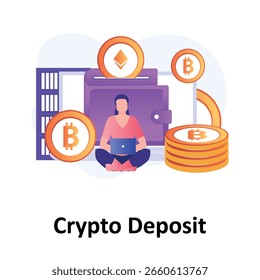 Ilustración vectorial de depósito criptográfico que puede editar o modificar fácilmente

