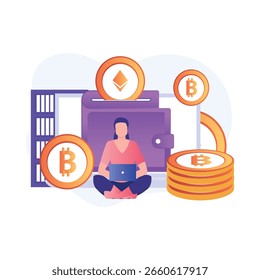 Ilustración vectorial de depósito criptográfico que puede editar o modificar fácilmente

