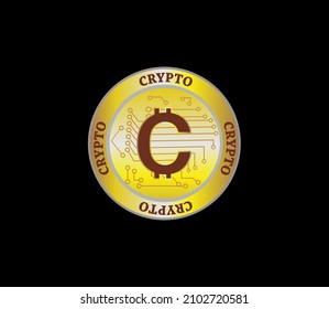 Crypto Digital Currency Symbol Blockchain Technology. 