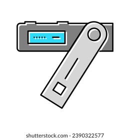 crypto digital device color icon vector. crypto digital device sign. isolated symbol illustration