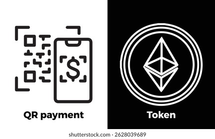 Iconos de pago criptográfico y digital