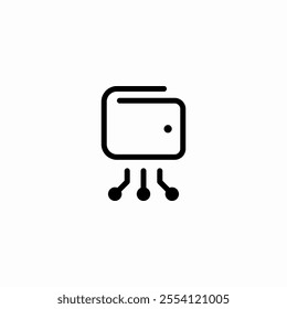 crypto digital wallet icon sign vector