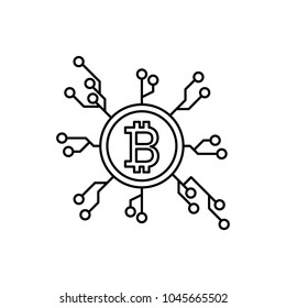 Crypto distribution icon. Outline illustration of Crypto distribution vector icon for web and advertising