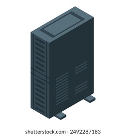 Crypto equipment mining rig standing and generating cryptocurrency using blockchain technology