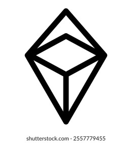 Crypto ethereum icon with simple and line style