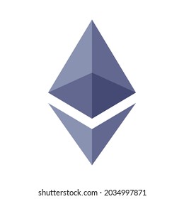 Symbol-Zeichen von Crypto Ethereum, Vektorgrafik, einzeln auf weißem Hintergrund - Etikett .EPS10