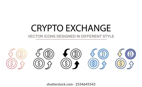 Diseño de icono de intercambio de criptomonedas con fondo blanco