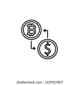 crypto exchange icon. Element of crypto currency icon. Thin line icon for website design and development, app development