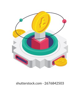 Ilustração de vetor isométrico Crypto Exchange.