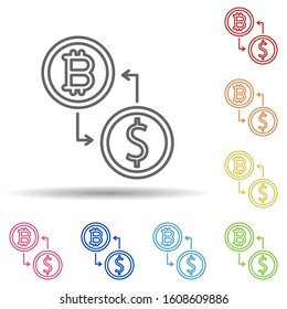 crypto exchange multi color style icon. Simple thin line, outline vector of cryptocurrency icons for ui and ux, website or mobile application