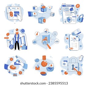 Crypto exchange vector illustration. The financial sector is adapting to growing demand for crypto currencies and digital payment solutions The digital economy thrives on exchange and utilization