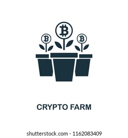 Crypto Farm icon. Monochrome style design from crypto currency collection. UI. Pixel perfect simple pictogram crypto farm icon. Web design, apps, software, print usage.