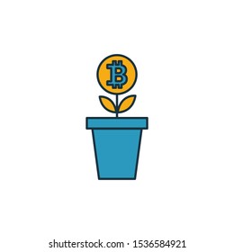 Crypto Farm icon set. Four elements in diferent styles from crypto currency icons collection. Creative crypto farm icons filled, outline, colored and flat symbols.