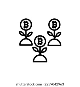 Icono de Cripto Farming en vector. Logotipo