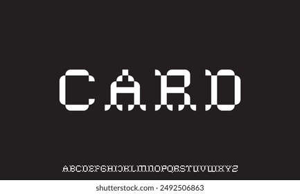 Crypto font alphabet letters. Future logo typography. Creative minimalist typographic design. Cropped letters set for science technology, space research logo type, hud text, headline, scifi cover