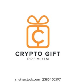 ilustración del icono del vector del logotipo de regalo de criptografía