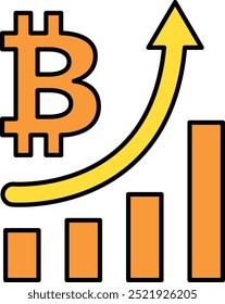 Crypto Graph Icon or Illustration Showing Cryptocurrency Price Trends and Market Analysis